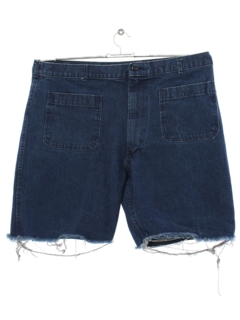 1970's Unisex Denim Hippie Cut-Off Denim Jeans Shorts
