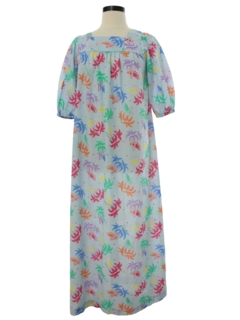 1980's Womens Totally 80s Maxi Hawaiian Muumuu Dress