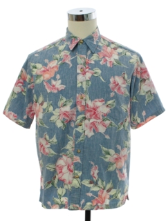 1980's Mens Totally 80s Reverse Print Hawaiian Shirt