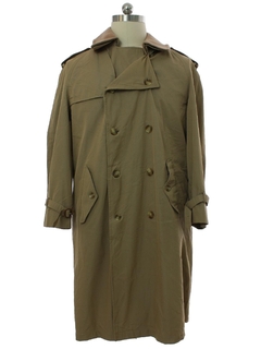 1970's Mens Twill Trench Coat Jacket