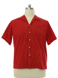 1990's Mens Subtle Print Cotton Hawaiian Shirt