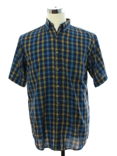 1980's Mens Preppy Plaid Shirt