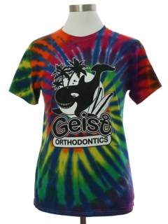1990's Unisex Orthodontist and Whale Tie Dye T-shirt