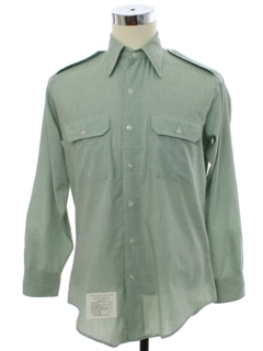 1970's Mens Military Uniform Shirt