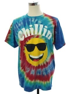 1990's Unisex Chillin Emoji Tie Dye T-shirt