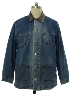 1980's Mens Grunge Denim Car Coat Jacket