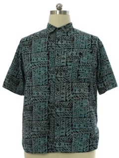 1990's Mens Graphic Print Sport Shirt