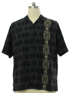 1990's Mens Club Style Silk Broadcloth Sport Shirt