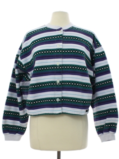 1980's Womens Totally 80s Print Rockies Sweatshirt Jacket