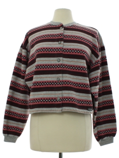 1980's Womens Totally 80s Print Rockies Sweatshirt Jacket