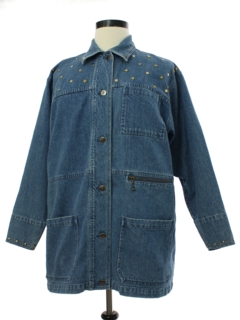 1990's Womens Wicked 90s Denim Barn Car Coat Jacket