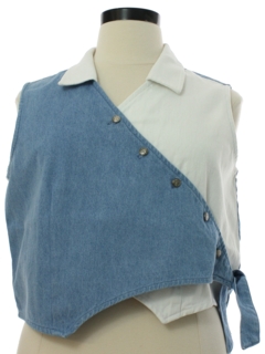 1980's Womens Totally 80s Western Vest Shirt