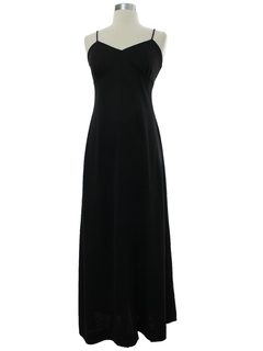 1980's Womens Slinky Black Maxi Dress