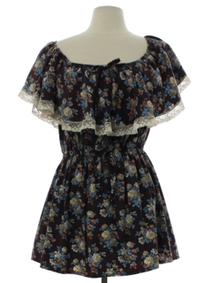 1970's Womens Hippie Mini Dress or Tunic Top