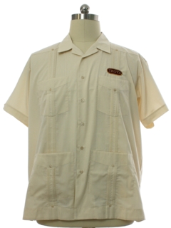 1990's Mens Troya Patch Guayabera Shirt