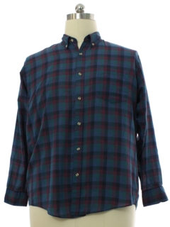 1980's Mens Preppy Plaid Shirt