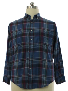 1980's Mens Preppy Plaid Shirt