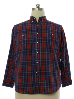 1980's Mens Preppy Plaid Shirt