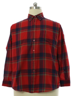 1980's Mens Preppy Plaid Shirt