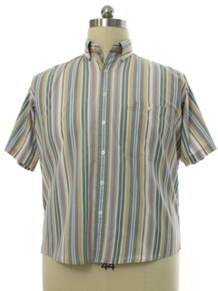 1980's Mens Totally 80s Preppy Striped Shirt