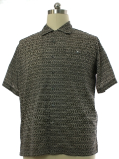 1990's Mens Cotton Graphic Print Sport Shirt