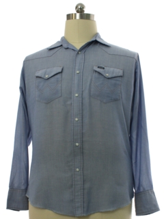 1990's Mens Wrangler Chambray Western Shirt