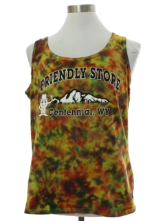 1990's Unisex Friendly Store Tank Top Tie Dye T-shirt