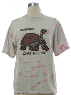 1990's Womens Galapagos Tortoise Animal Tie Dye T-shirt