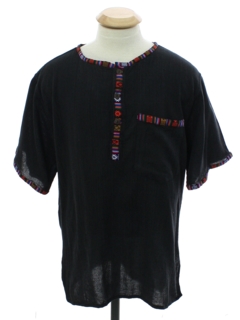 1970's Mens Guatemalan Style Hippie Shirt