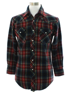 1980's Mens Flannel Western Shirt