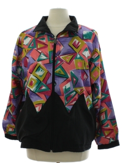 1980's Womens Totally 80s Hip Hop Windbreaker Jacket