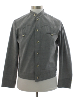 1960's Mens Mod Rodeo Style Western Style Gabardine Shirt Jacket