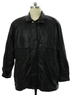 1990's Mens Leather Car Coat Jacket