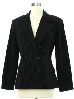 1980's Womens Black Totally 80s Blazer Sportcoat Jacket