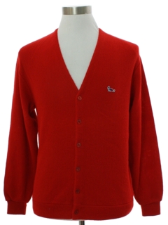 1960's Mens Mod Cardigan Golf Sweater