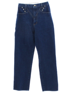 1980's Womens Totally 80s Ozark Mountain Western Style High Waist Jeans Pants