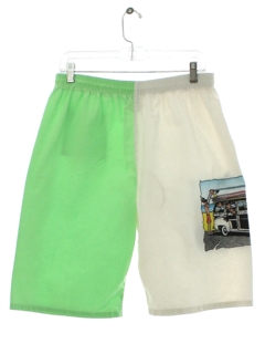 1980's Mens Totally 80s Neon Board Shorts