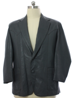 1980's Mens Western Leather Blazer Sport Coat Jacket