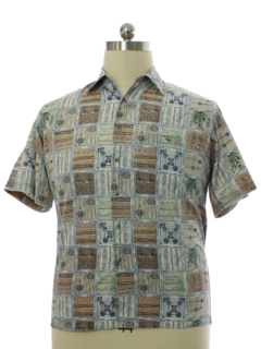 1980's Mens Cotton Graphic Print Sport Shirt