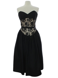 1990's Womens Gunne Sax Goth Style Prom Or Cocktail Dress