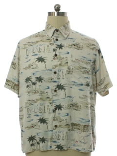 1990's Mens Silk Cotton Blend Hawaiian Shirt