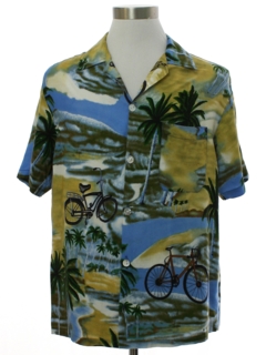 1990's Mens Rayon Hawaiian Style Sport Shirt