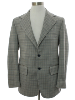 1970's Mens Plaid Disco Blazer Sport Coat Jacket