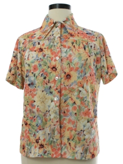 1970's Womens Brady Bunch Or Waitress Style Shirt