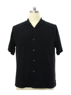 1990's Mens Tommy Bahama Black Silk Sport Shirt