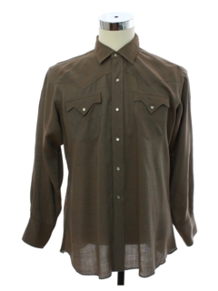 1950's Mens Rayon Gabardine Western Shirt