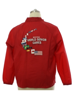 1980's Mens World Senior Games Windbreaker Snap Jacket