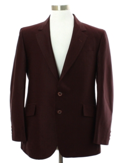 1960's Mens Maroon Sharkskin Blazer Sport Coat Jacket