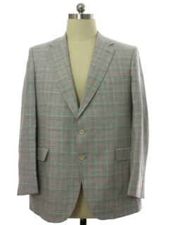 1980's Mens Izod Plaid Disco Blazer Sport Coat Jacket