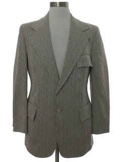 1970's Mens Gray Disco Blazer Sport Coat Jacket